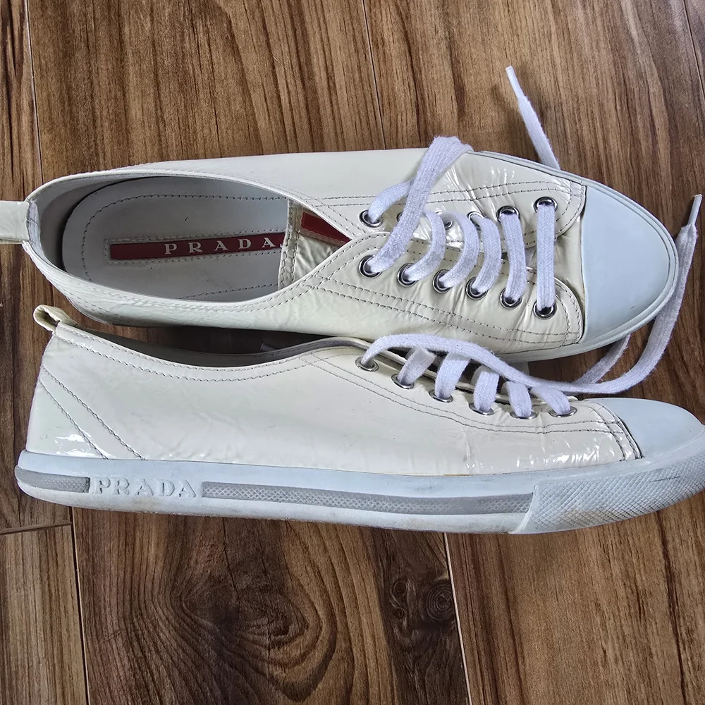 Prada Women's Off-White Sneakers - Picture 2 of 7